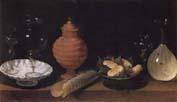Juan van der Hamen y Leon Style life with glasses of ceramics and Geback oil painting image